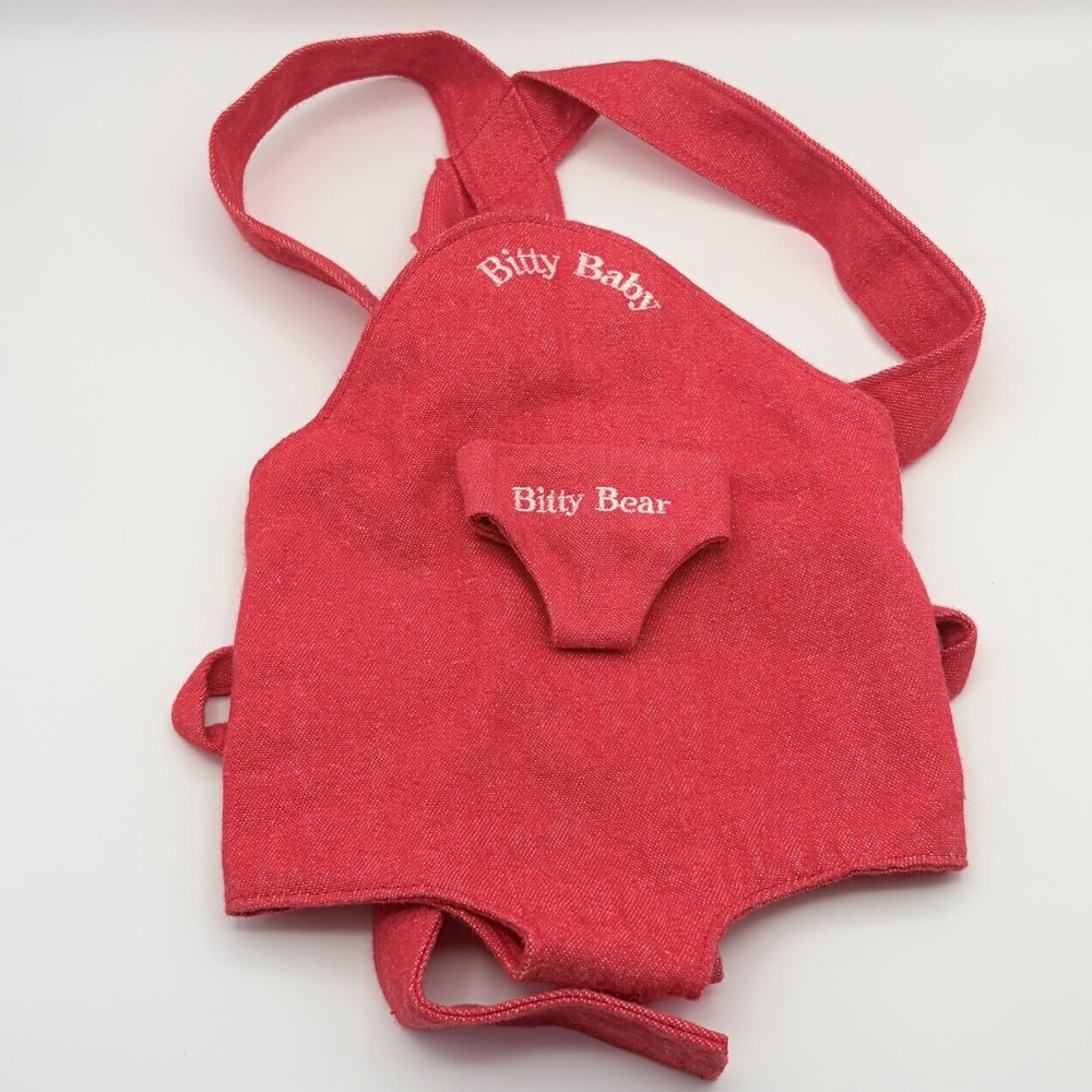 PLEASANT COMPANY AMERICAN GIRL Bitty Baby Red Denim Doll Carrier 1997